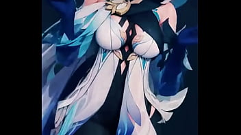 A mysterious genshin beauty steps into the spotlight her silver hair flowing while her blue outfit glimmers with power cold as ice yet burning with hidden passion… ready to uncover the secret bio link waiting