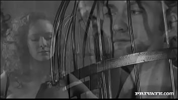 Audrey hollander stuffs panties in mouth of man wrapped in cellophane