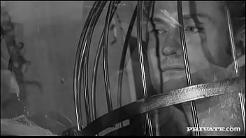 Audrey hollander stuffs panties in mouth of man wrapped in cellophane