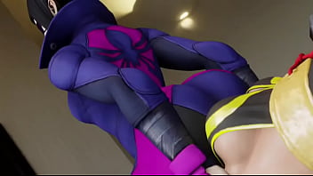 Street fighter juri grinds on chun li's face