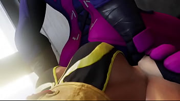 Street fighter juri grinds on chun li's face