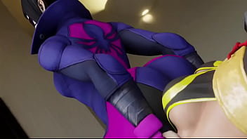 Street fighter juri grinds on chun li's face