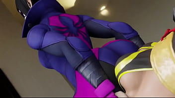 Street fighter juri grinds on chun li's face