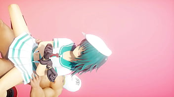 Kantai collection kiso hentai dance and sex cowgirl position undress mmd 3d blue hair clip