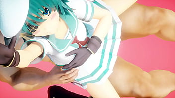 Kantai collection kiso hentai dance and sex cowgirl position undress mmd 3d blue hair clip