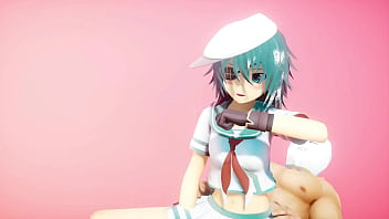Kantai collection kiso hentai dance and sex cowgirl position undress mmd 3d blue hair clip