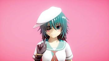 Kantai collection kiso hentai dance and sex cowgirl position undress mmd 3d blue hair clip