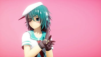 Kantai collection kiso hentai dance and sex cowgirl position undress mmd 3d blue hair clip