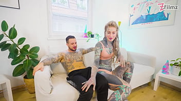 Tattooed pornstar gets filled with huge italian cock and gets covered head to toe in cum atm gapes big cumshot deepthroat