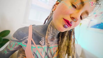 Tattooed pornstar gets filled with huge italian cock and gets covered head to toe in cum atm gapes big cumshot deepthroat