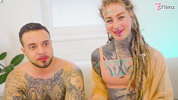 Tattooed pornstar gets filled with huge italian cock and gets covered head to toe in cum atm gapes big cumshot deepthroat