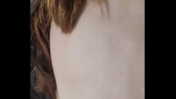 Puppy plays with her pussy