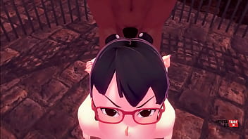 Boruto hentai sarada fucked and blowjob in a threesome