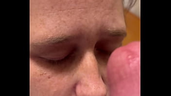 Slut gets spit on while he’s jerking down her face