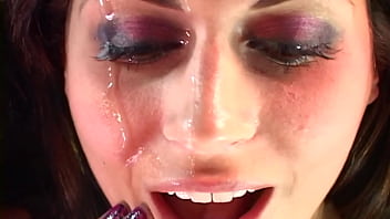 Slippery temptations busty babe gets titfucked footfucked and facialled