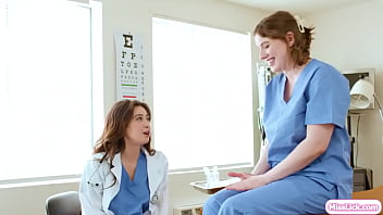 Nurse riley nixon gets turned on while practicing breast chloe surreal lets her heat out by masturbating and licking her hairy pussy