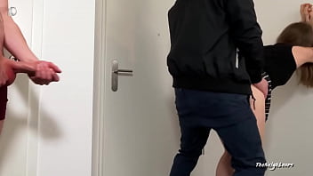 Pizzaboy and hubby creampied me successively