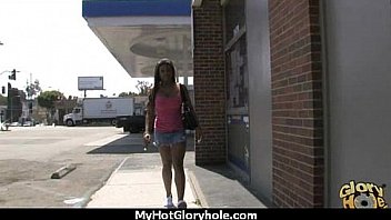 Sexy ebony enjoying gloryhole 13