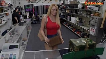 Big boobs blond babe drilled by pawn guy