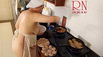 Nudist housewife regina noir cooks at the kitchen naked maid naked housewife s2