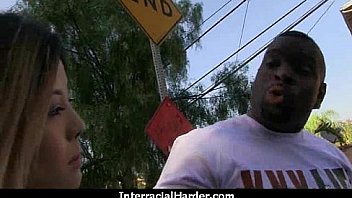 Amazing hottie having an interracial hard sex 13