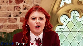 British redhead student tells you how to wank and cum for her