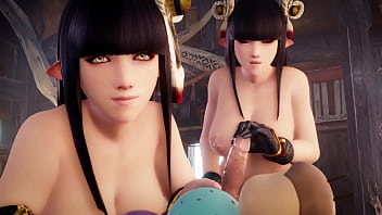 3d hentai girls gives rewards to a lucky guy