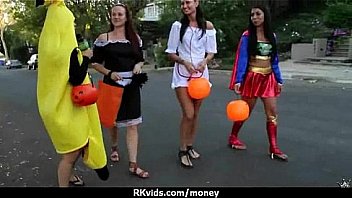 Sexy exhibitionist gfs are paid cash for some public fucking 6