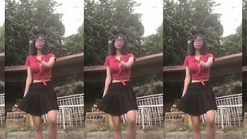 Solo girl skirt dance