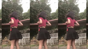 Solo girl skirt dance