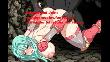 Cute green haired lady having sex with invisible men in erotic hentai ryona game video Cute green haired lady having sex with invisible men in erotic hentai ryona game video