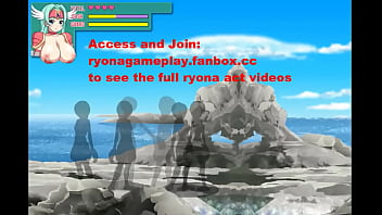 Cute green haired lady having sex with invisible men in erotic hentai ryona game video