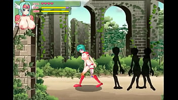 Cute green haired lady having sex with invisible men in erotic hentai ryona game video