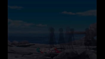 Cute green haired lady having sex with invisible men in erotic hentai ryona game video