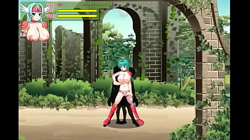 Cute green haired lady having sex with invisible men in erotic hentai ryona game video