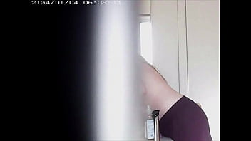 Blonde spied in bathroom