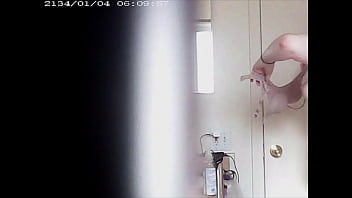 Blonde spied in bathroom