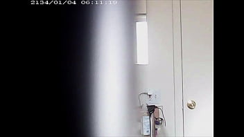 Blonde spied in bathroom