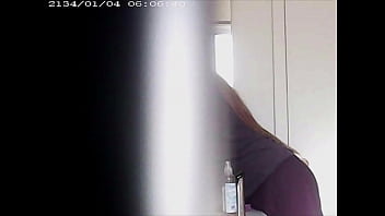 Blonde spied in bathroom