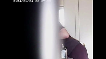 Blonde spied in bathroom