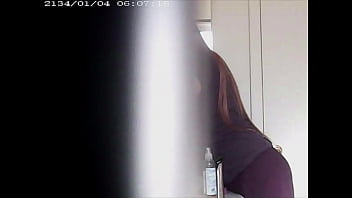 Blonde spied in bathroom