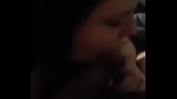 Gothic slut gives a sloppy blowjob