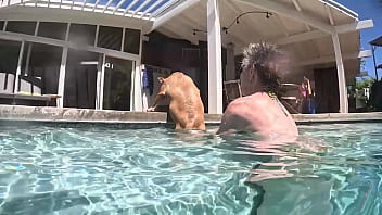 We went swimming in a private pool in hawaii kai