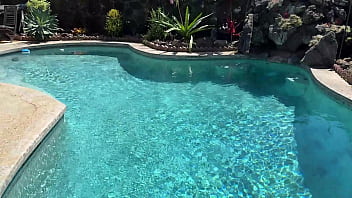 We went swimming in a private pool in hawaii kai