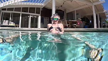 We went swimming in a private pool in hawaii kai