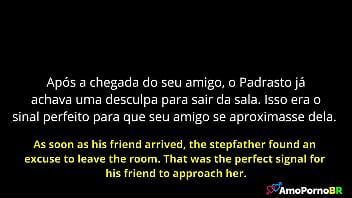 O padrasto oferecia ao seu melhor amigo pra meter na sua doce enteada amopornobr