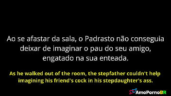 O padrasto oferecia ao seu melhor amigo pra meter na sua doce enteada amopornobr