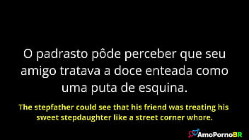 O padrasto oferecia ao seu melhor amigo pra meter na sua doce enteada amopornobr