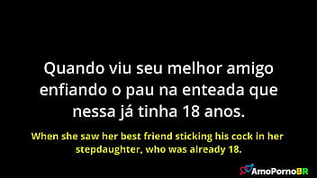 O padrasto oferecia ao seu melhor amigo pra meter na sua doce enteada amopornobr