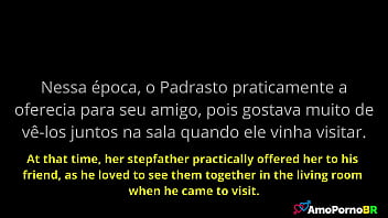 O padrasto oferecia ao seu melhor amigo pra meter na sua doce enteada amopornobr